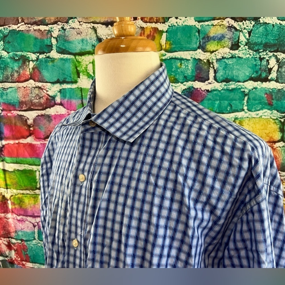 Robert Graham 2XLB Shirt Blue Geometric Button Front